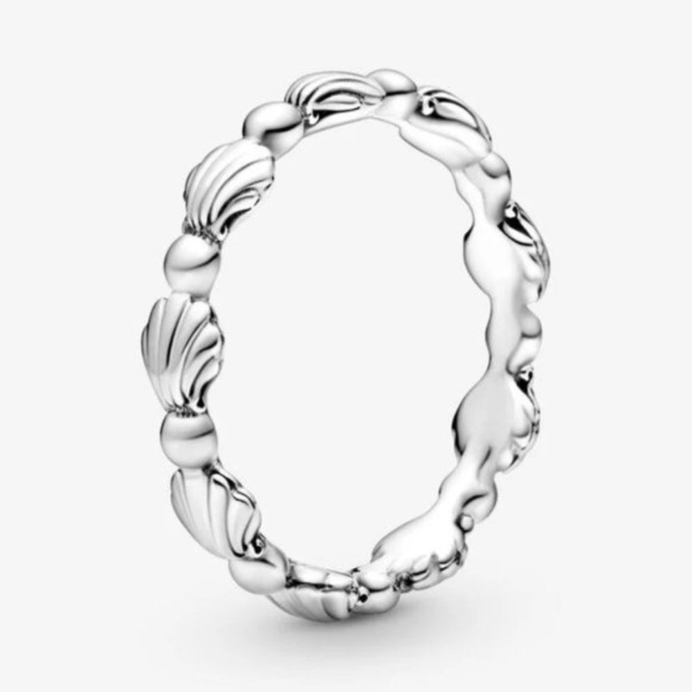 Pandora Beaded Seashell Band Ring
